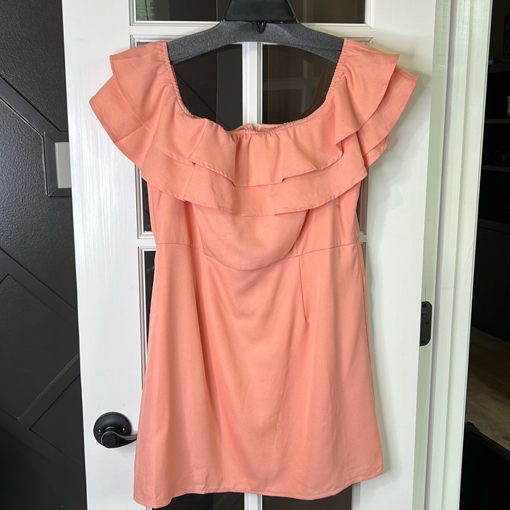 PINK LILY Off Shoulder Ruffle Mini Dress Size Large